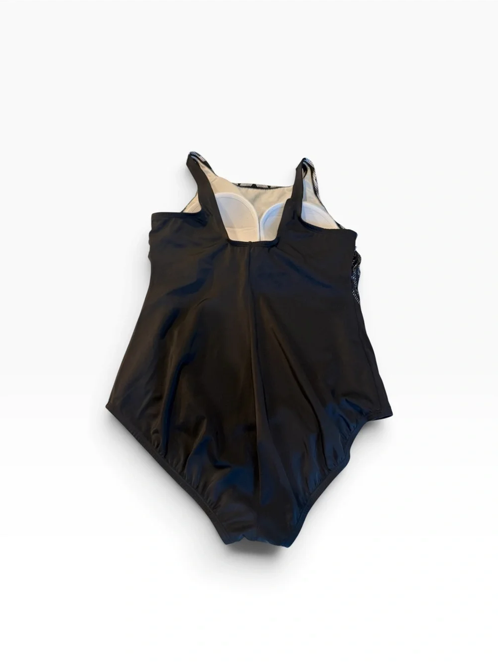 Shape Solvers Sport Women’s Black Patterned High-Neck One-Piece Swimsuit NEW 18
